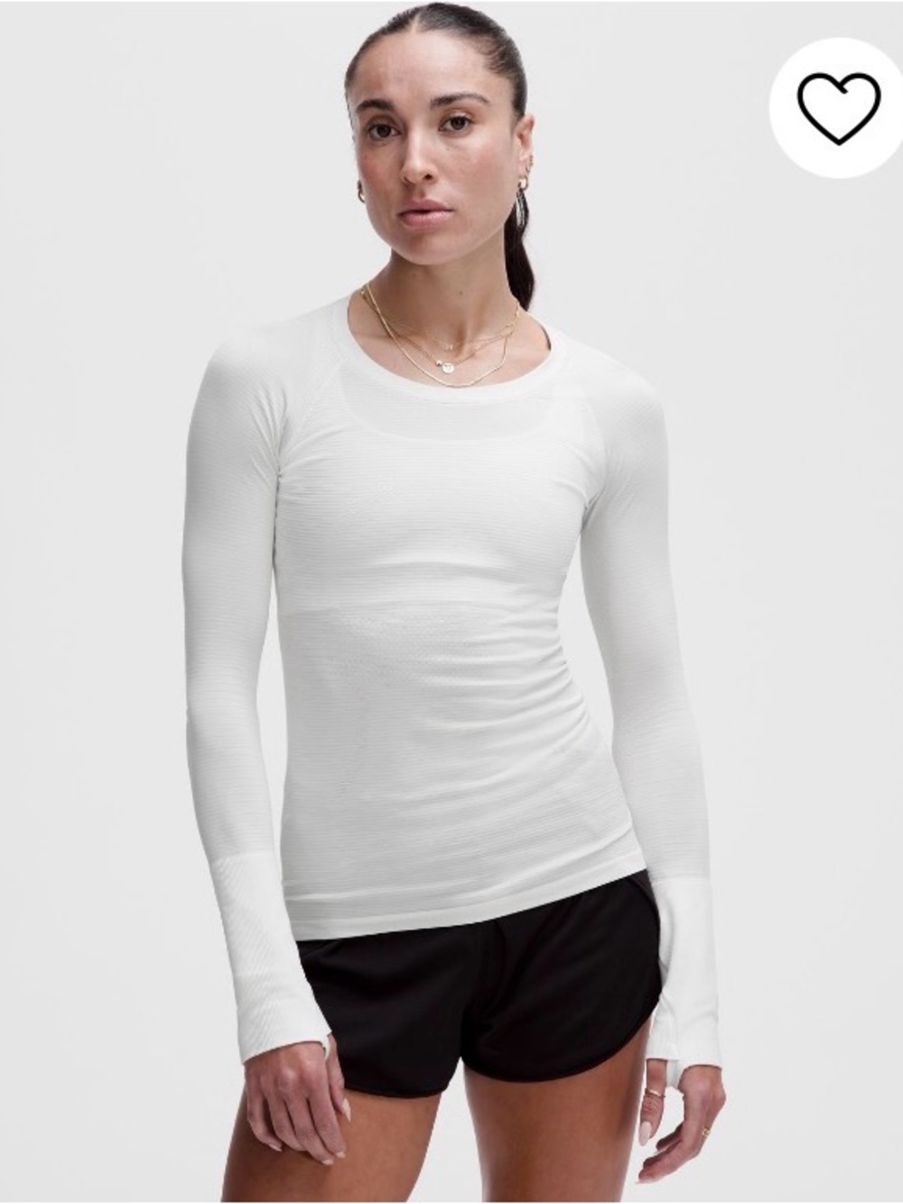 lululemon athletica White Long Sleeve Crew Performance Top